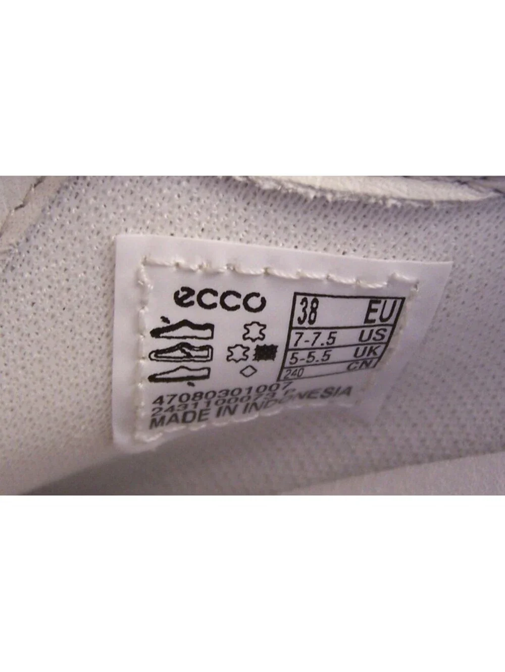 ECCO Soft 7 Women's Leather Floral Sneakers 7-7.5 US White